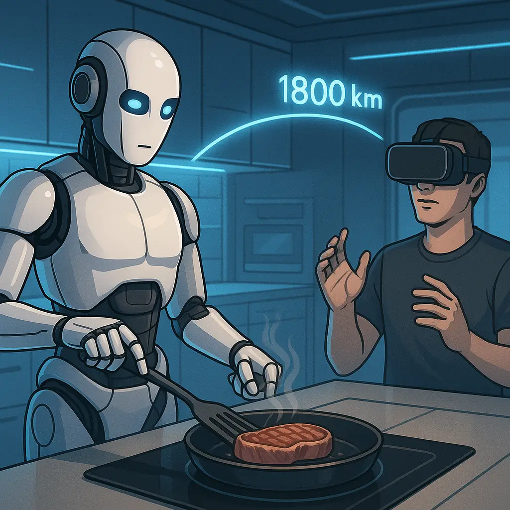 روبوت صيني يطهو شريحة لحم عن بُعد